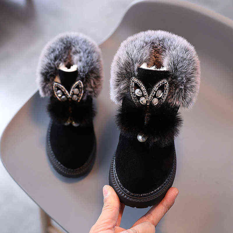 Size 21 -30 Winter Warm Snow Boots for Children Casual Shoes Girls Martin Boots Baby Toddler Shoes Kids Warm Short Boots 211108