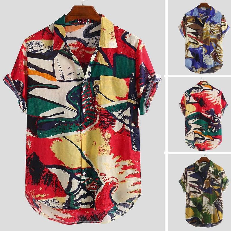 Men's Casual Shirts For Men 2022 Summer Short-sleeved Floral Camisas Para Hombre Clothing, Blue
Men's Casual Shirts For Men 2022 Summer Short-sleeved Floral Camisas Para Hombre Clothing, Blue