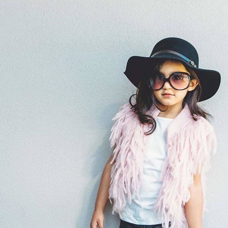 Knitted Tassels Vest Kids Girls Jackets Sweater Toddler Baby Girl Outerwear Waistcoa Coats 1-5Yrs Fashion Clothes 210521