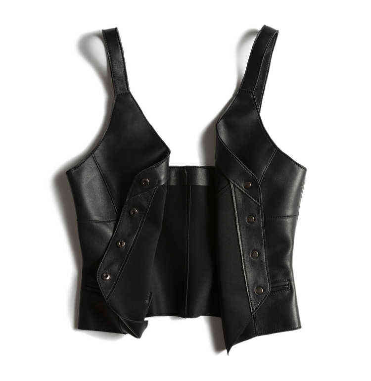 PU washed leather waistcoat wearing women's autumn and winter Korean version was thin V-neck sleeveless vest 211120