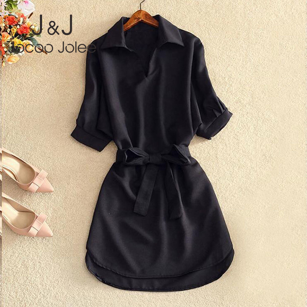 Jocoo Jolee Women Summer Fashion Shirt Dress Office Lady Solid Chiffon Dress with Belt Elegant Short Dress Tunnic Vestidos 210518, White
Jocoo Jolee Women Summer Fashion Shirt Dress Office Lady Solid Chiffon Dress with Belt Elegant Short Dress Tunnic Vestidos 210518, White