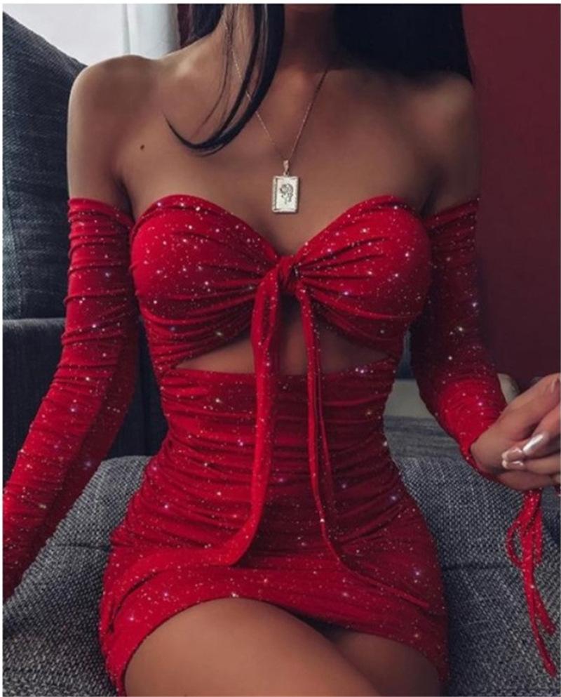 Casual Dresses Sexy Tube Tops Women' Short Dress Bandage Long Sleeve Black Female Fashion Streetwear Party Clothes Ladies
Casual Dresses Sexy Tube Tops Women' Short Dress Bandage Long Sleeve Black Female Fashion Streetwear Party Clothes Ladies
