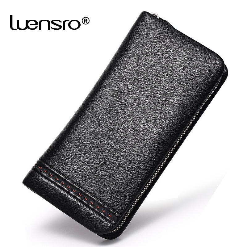 Wallets LUENSRO Wallet Men Genuine Leather Clutch Bag Luxury Designer Male Coin Purse Card Holder Passport Long With Strap, Red;black
Wallets LUENSRO Wallet Men Genuine Leather Clutch Bag Luxury Designer Male Coin Purse Card Holder Passport Long With Strap, Red;black