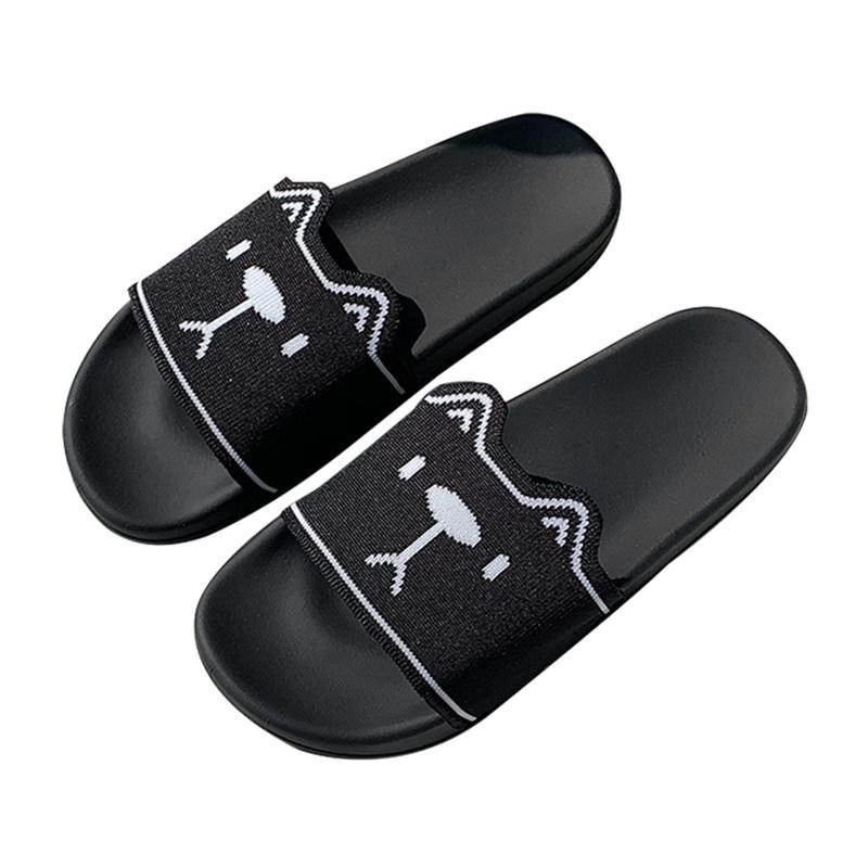 Slippers 999xg Fashion Women's Summer Slides Bathroom Bath Seaside Holiday Beach Cute Cartoon Sandals, Black