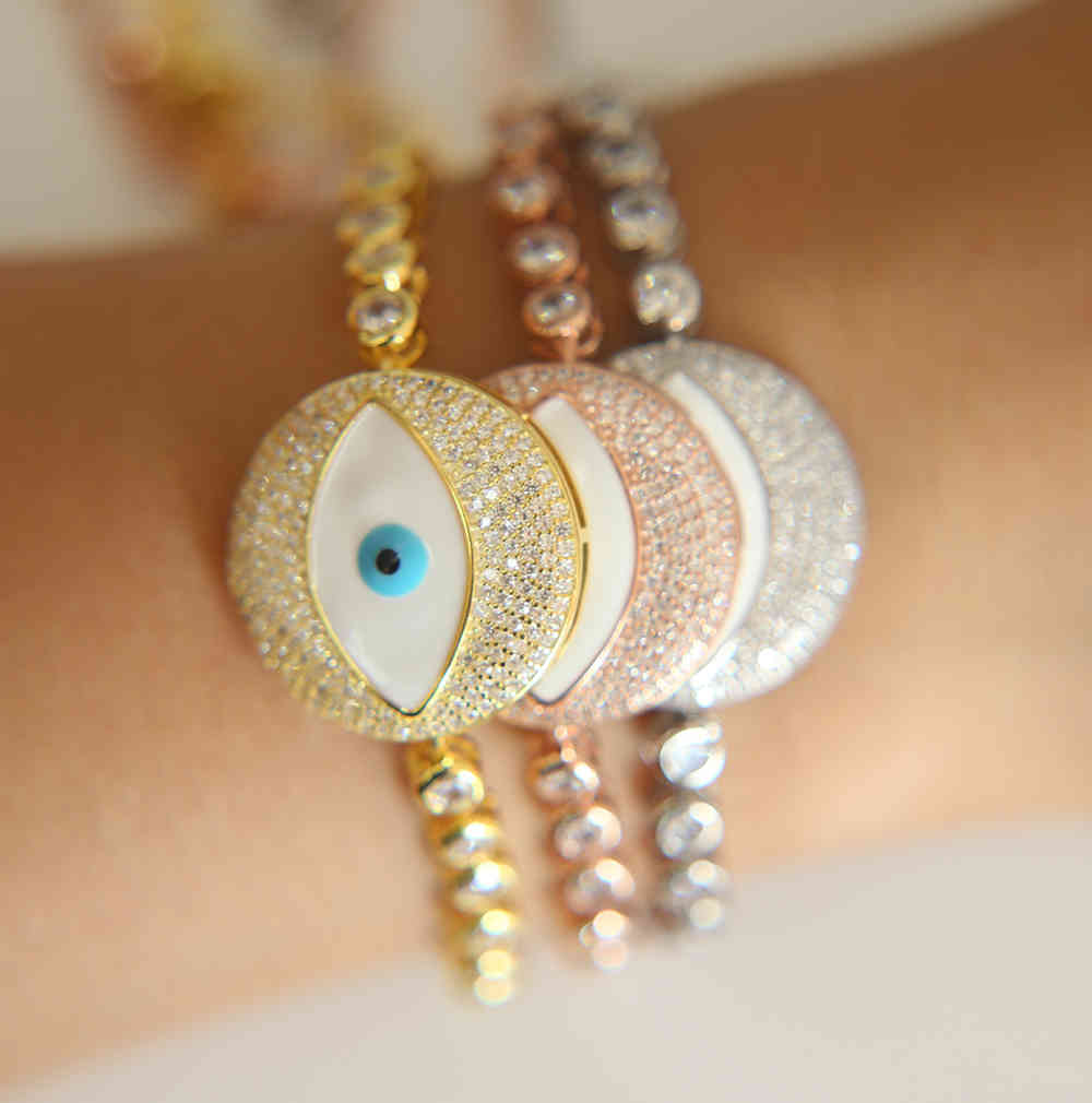 high quality whole big round charm pendant tennis chain sparking bling CZ stone White turkish eye fashion bracelet jewelry
high quality whole big round charm pendant tennis chain sparking bling CZ stone White turkish eye fashion bracelet jewelry