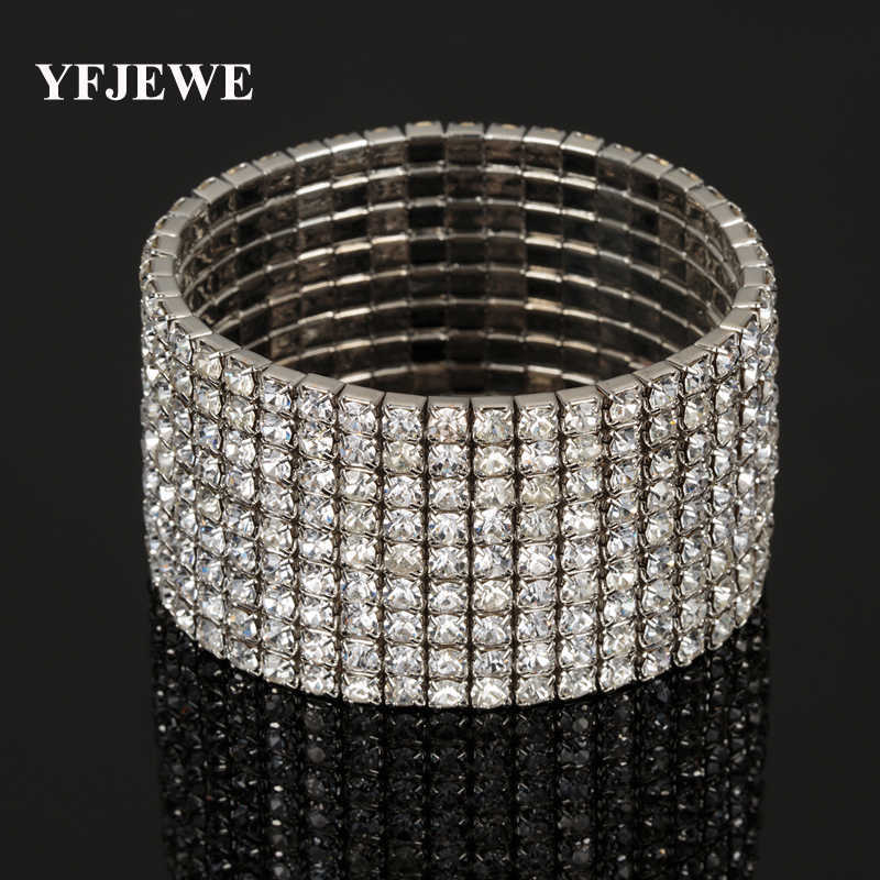 Yfjewe New Fashion Crystal Elasticity Big Bracelets for Women Gold and Silver Color Bracelets & Bangles Pulseras Mujer B125 Q0719
Yfjewe New Fashion Crystal Elasticity Big Bracelets for Women Gold and Silver Color Bracelets & Bangles Pulseras Mujer B125 Q0719