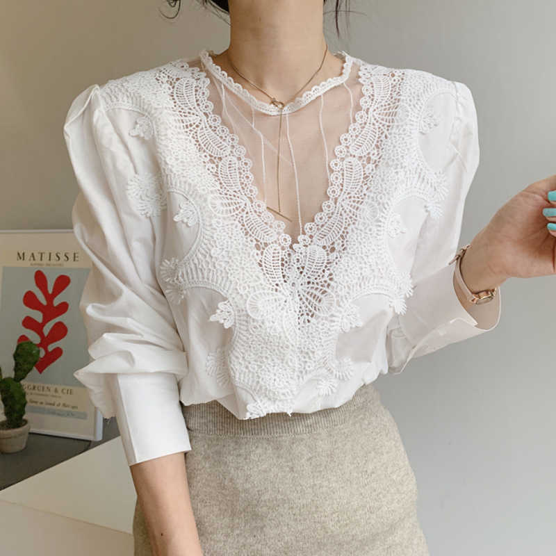 Spring Sexy Lace Blouse Women Fashion Vintage Crochet Lace Patchwork Long Puff Sleeve Shirt Sweet O Neck Solid Tops 13370 210527, Black
Spring Sexy Lace Blouse Women Fashion Vintage Crochet Lace Patchwork Long Puff Sleeve Shirt Sweet O Neck Solid Tops 13370 210527, Black
