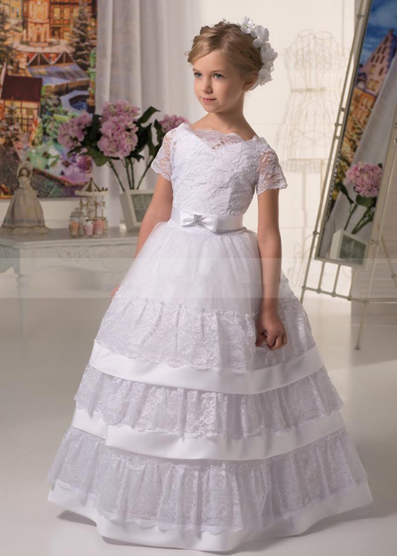 Girl's Dresses White Flower Girl For Weddings Kid Party Ceremony Gown Short Sleeves Tulle Lace First Communion
Girl's Dresses White Flower Girl For Weddings Kid Party Ceremony Gown Short Sleeves Tulle Lace First Communion