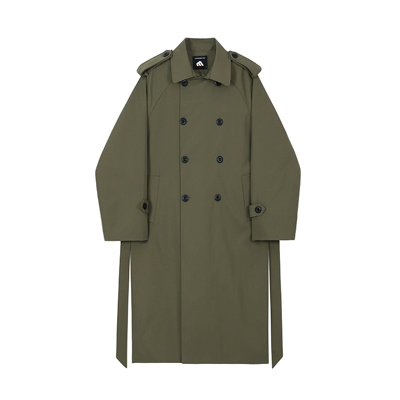 IEFB Spring Men's Windbreaker Medium Length Over Knee Loose Korean Handsome Trend Trench Coat With Belt Casual 9Y5488 210524