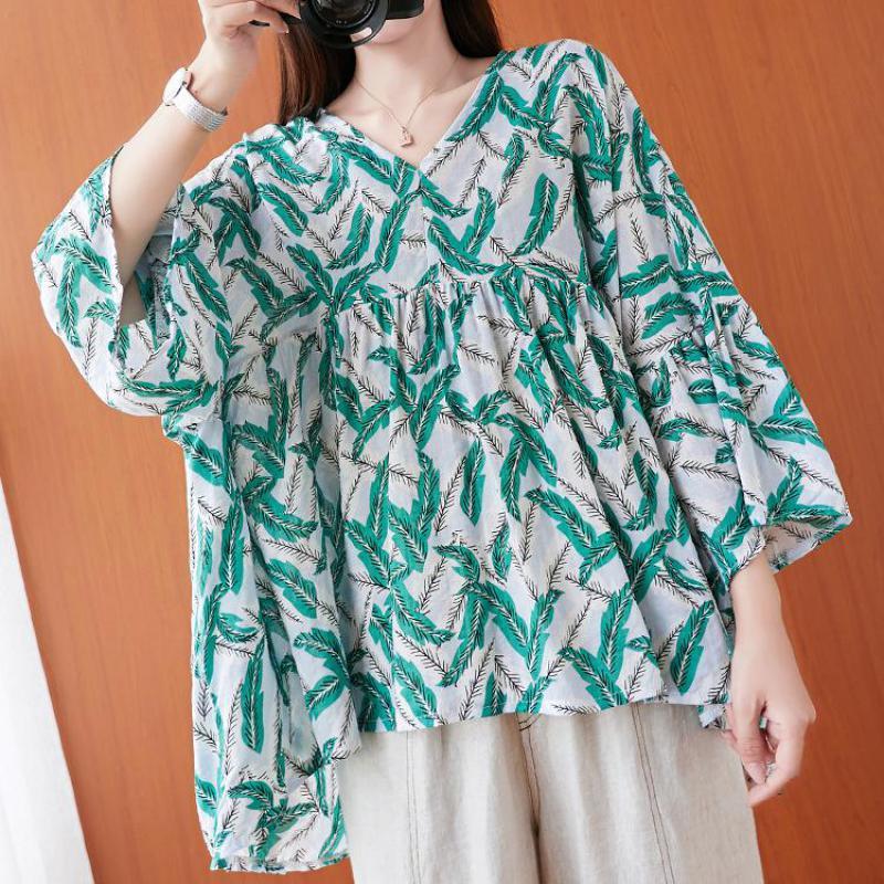 Johnature Loose Leisure Fashion V-neck Three Quarter Sleeve All-match Irregular Print Shirt Autumn Women Plus Size Tops 210521, Multi
Johnature Loose Leisure Fashion V-neck Three Quarter Sleeve All-match Irregular Print Shirt Autumn Women Plus Size Tops 210521, Multi