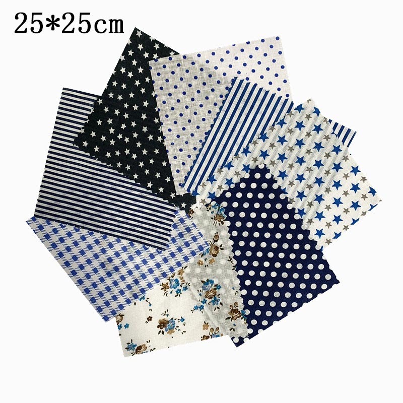 8 Sheets Cotton Star Pattern Patchwork Sewing DIY Handmade 25*25CM Home Supplies Patchwork Sewing Cloth Material