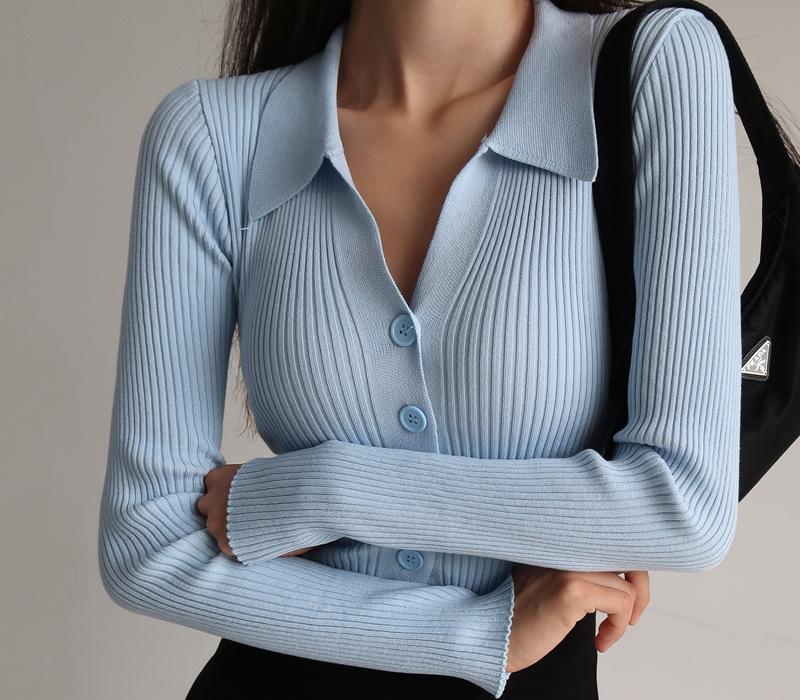 Women's Knits & Tees 2021 Autumn Lapel Slim Coat Pit Buckle Sexy V-Neck Long Sleeve Neck Knit Cardigan Sweater Cropped Korean Fashion, White
Women's Knits & Tees 2021 Autumn Lapel Slim Coat Pit Buckle Sexy V-Neck Long Sleeve Neck Knit Cardigan Sweater Cropped Korean Fashion, White