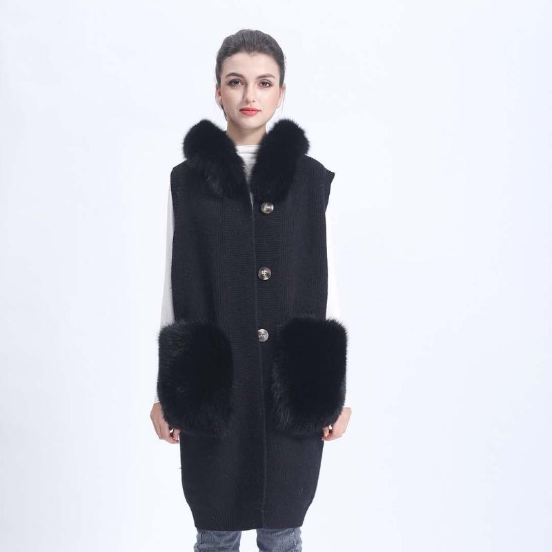 Women's Fur & Faux Janefur Autumn Kintted Vest Hooded Woman Coat Casual Style Female Overcoat, Black
Women's Fur & Faux Janefur Autumn Kintted Vest Hooded Woman Coat Casual Style Female Overcoat, Black