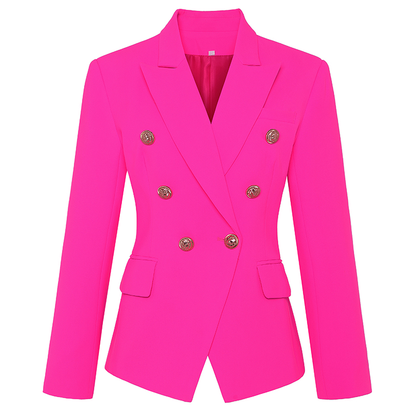 2021 Stylish Designer Blazer Womens Classic Double Breasted Metal Buttons Slim Fitting Blazer Jacket Hot Pink, Default color
2021 Stylish Designer Blazer Womens Classic Double Breasted Metal Buttons Slim Fitting Blazer Jacket Hot Pink, Default color