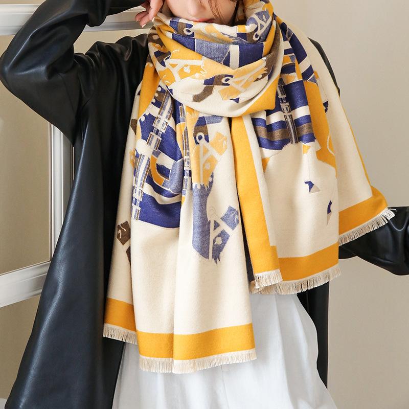 Scarves Double-sided Imitation Cashmere Retro Winter Warm Shawl And Wrap Bandana Pashmina Long Tassel Female Foulard Thick Blanket, Blue;gray
Scarves Double-sided Imitation Cashmere Retro Winter Warm Shawl And Wrap Bandana Pashmina Long Tassel Female Foulard Thick Blanket, Blue;gray