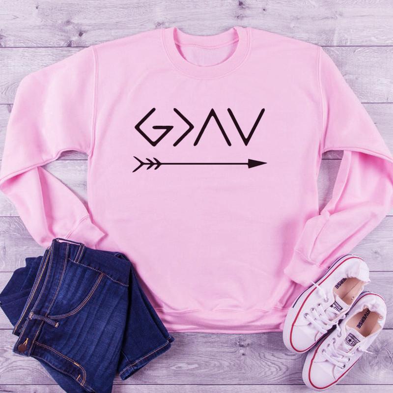 Women' Hoodies & Sweatshirts Faith Korean Hoodie Print Casual Pink Clothing Womens Clothes Streetwear Gothic Pullovers, Sk2039-r6