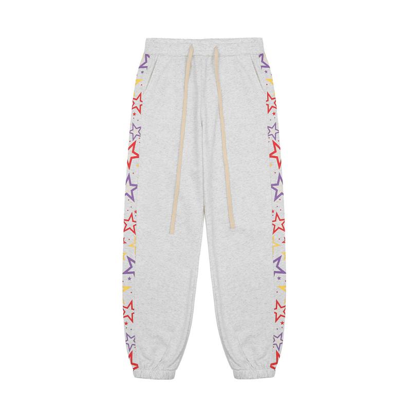 Men's Clothing European And American Fashion Brand Five-pointed Star Printing Pants Elastic Waist Guard Loose Casual