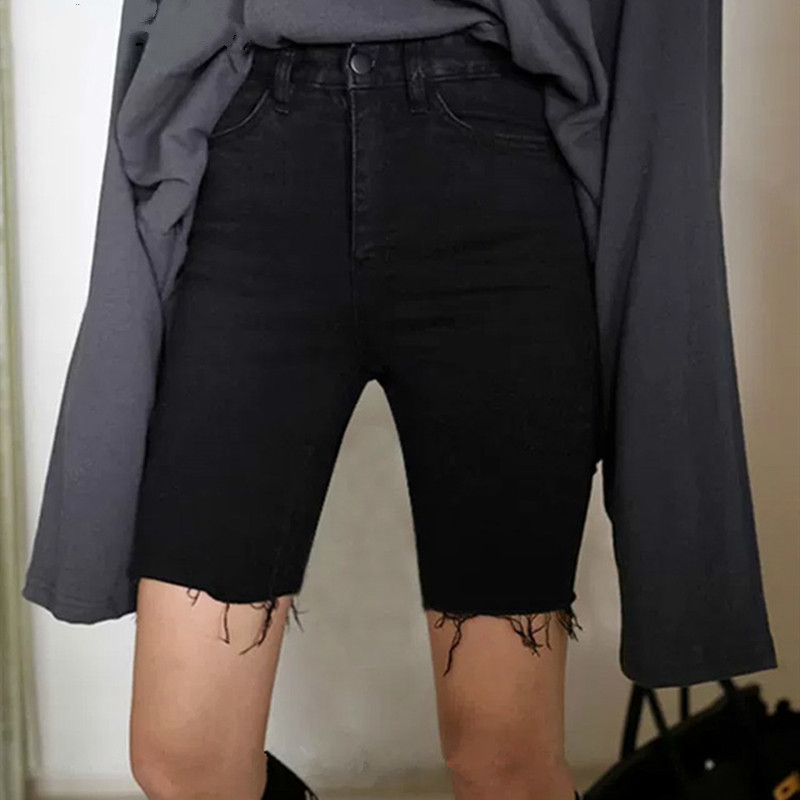 Women Summer Jeans High Waist Casual Straight Trousers Denim Streetwear Skinny Knee Length Wild Pants J3438 210429, Black
Women Summer Jeans High Waist Casual Straight Trousers Denim Streetwear Skinny Knee Length Wild Pants J3438 210429, Black