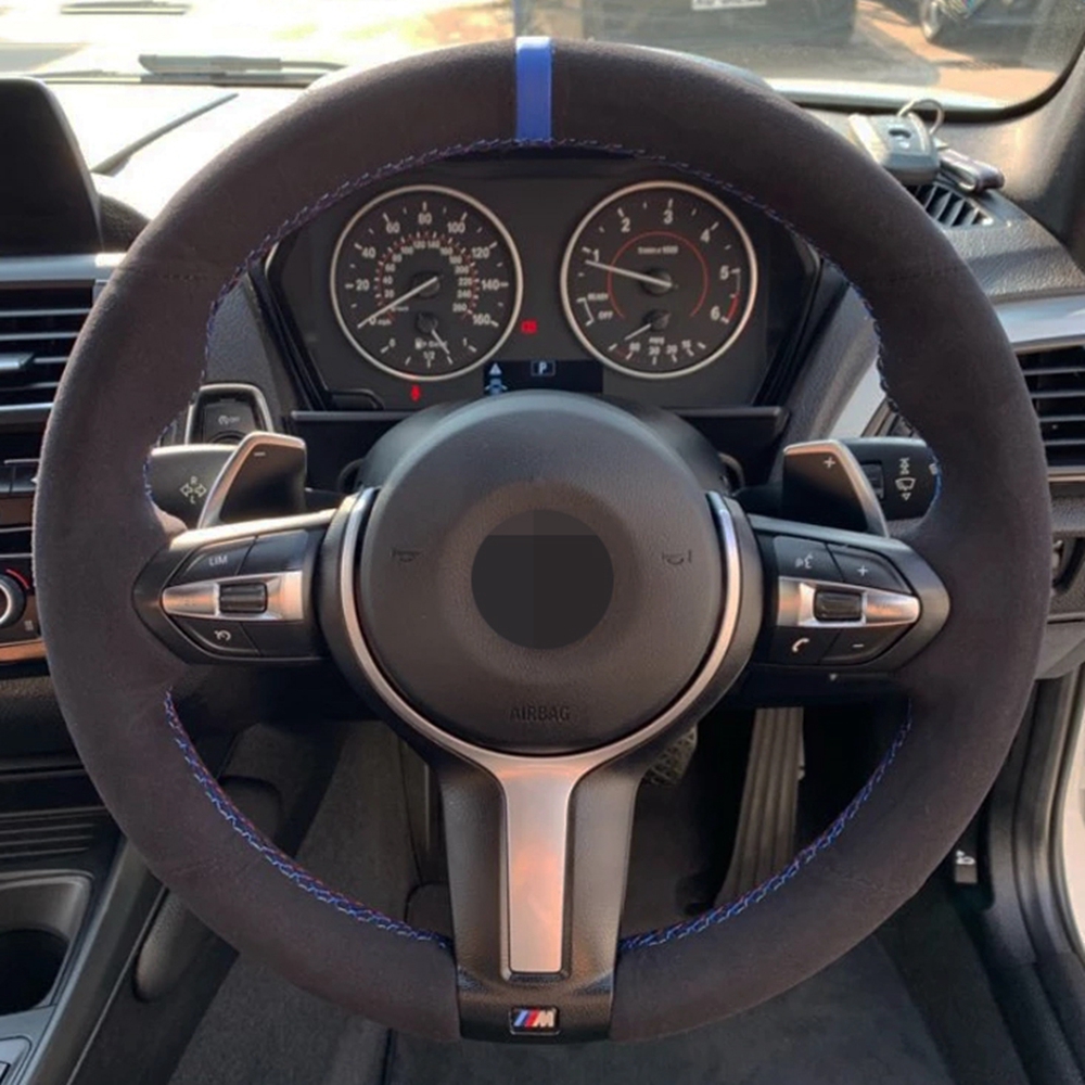 Car Steering Wheel Cover For BMW F30 M Sport F87 M2 F80 M3 F82 M4 M5 F12 F13 M6 F85 X5 M F86 X6 F33 Non-slip Black Suede Leather
Car Steering Wheel Cover For BMW F30 M Sport F87 M2 F80 M3 F82 M4 M5 F12 F13 M6 F85 X5 M F86 X6 F33 Non-slip Black Suede Leather