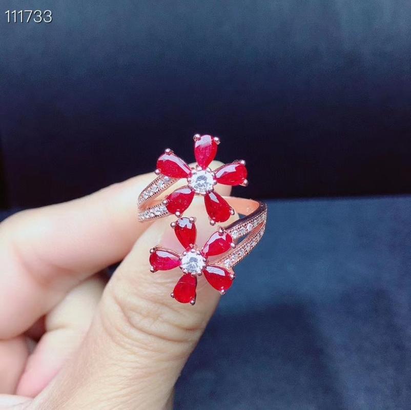 Flower Ruby Ring High Quality Natural Real 925 Sterling Silver Fine Handworked Jewelry Finger Rings Cluster
Flower Ruby Ring High Quality Natural Real 925 Sterling Silver Fine Handworked Jewelry Finger Rings Cluster