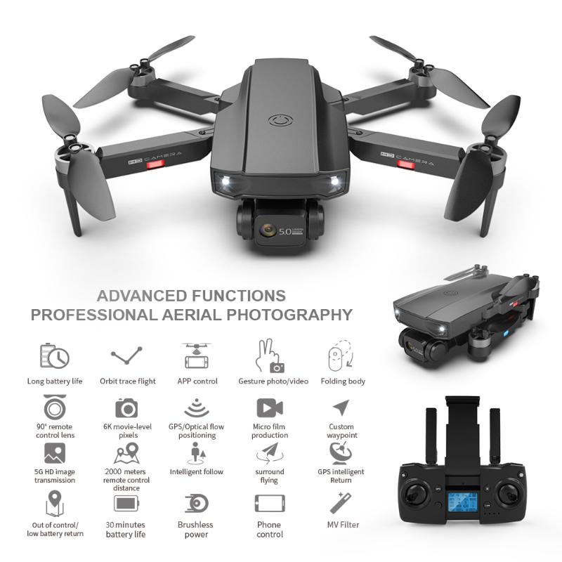 Drones GPS Optical Flow Positioning Brushless RC Drone 6K Dual Lens 5G WiFi FPV 2000M Control 30Mins Flight Smart Follow Quadcopter Toy