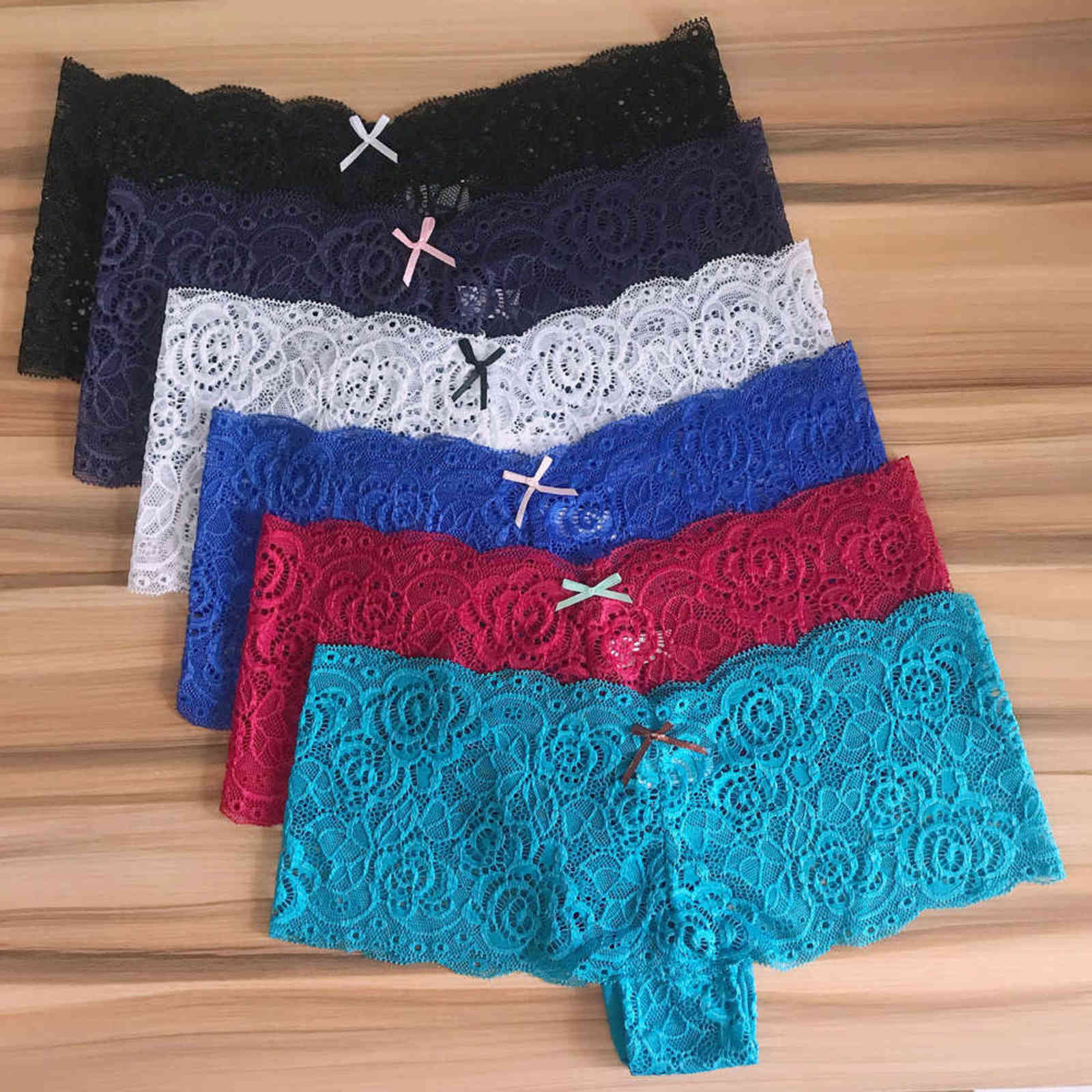 6 PCS/Lot Ladies Sexy Boyshort Lace Panties Women Lingerie Transparent Fashion Culotte Femme Underwear Female Pantys Solid Color 211109, Green
6 PCS/Lot Ladies Sexy Boyshort Lace Panties Women Lingerie Transparent Fashion Culotte Femme Underwear Female Pantys Solid Color 211109, Green