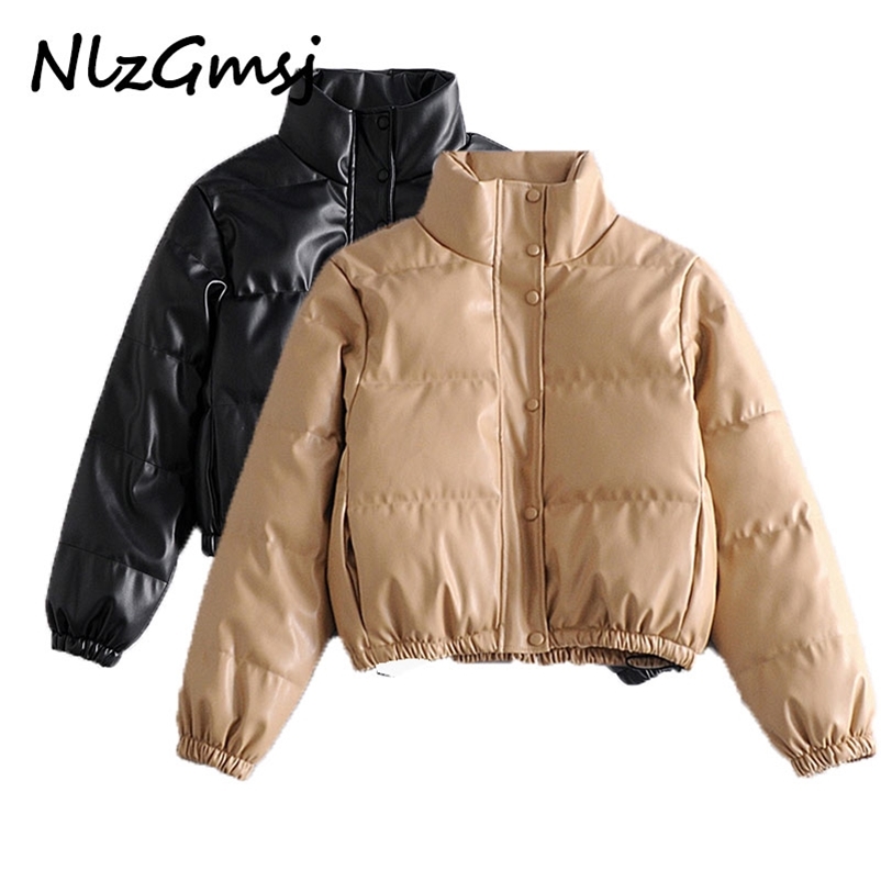 Women Fashion Faux Leather Parkas Thick Warm Jacket Padded Coat Vintage Long Sleeve Pockets Female Outerwear Chic Top 210628, As picture
Women Fashion Faux Leather Parkas Thick Warm Jacket Padded Coat Vintage Long Sleeve Pockets Female Outerwear Chic Top 210628, As picture