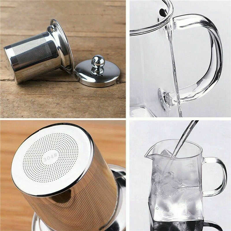 350-950ML Clear Heat Resistant Glass Teapot Jug W/ Infuser Coffee Tea Leaf Herbal Pot Flower Milk Juice Container 210621