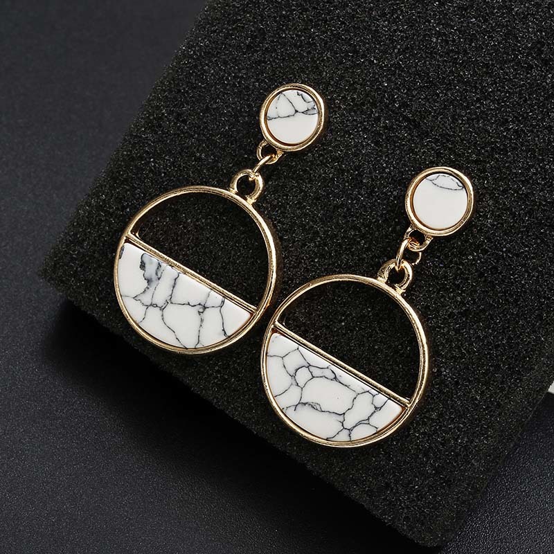 Fashion Round Dangle Drop Korean Earrings Hie For Women Geometric Irregular Gold Earring Wedding 2021 Jewelry