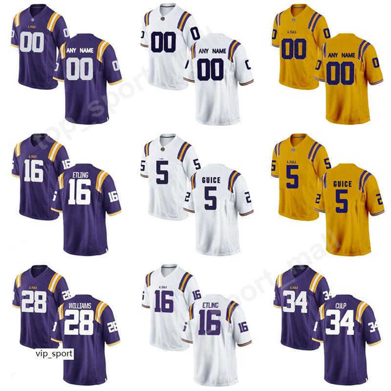 College LSU Tigers Football 5 Derrius Guice Jersey Connor Culp Danny Etling Darrel Williams 92 Lewis Neal Custom Name Number, White
College LSU Tigers Football 5 Derrius Guice Jersey Connor Culp Danny Etling Darrel Williams 92 Lewis Neal Custom Name Number, White
