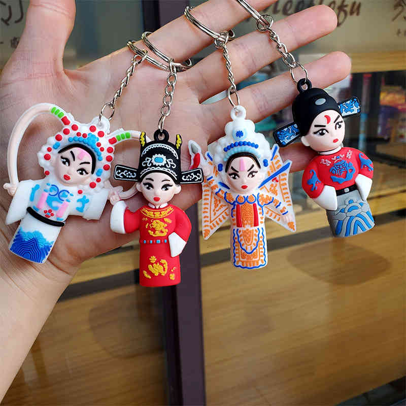 Key Rings Creative Chinese Style Opera Doll Chain Peking Jingjiao Car Ring Pendant