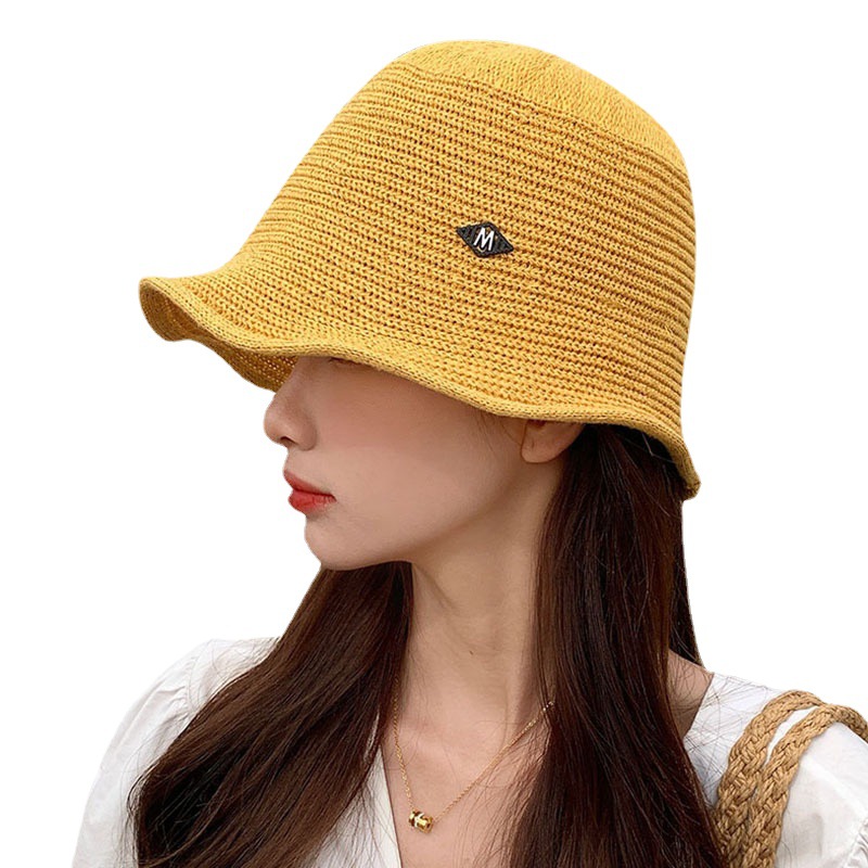 2021 New Cute Woven Sunshade Girls Cap Summer Dome off-the-Face-Hat Angular Iron Mark Bucket Hat, Yellow
2021 New Cute Woven Sunshade Girls Cap Summer Dome off-the-Face-Hat Angular Iron Mark Bucket Hat, Yellow