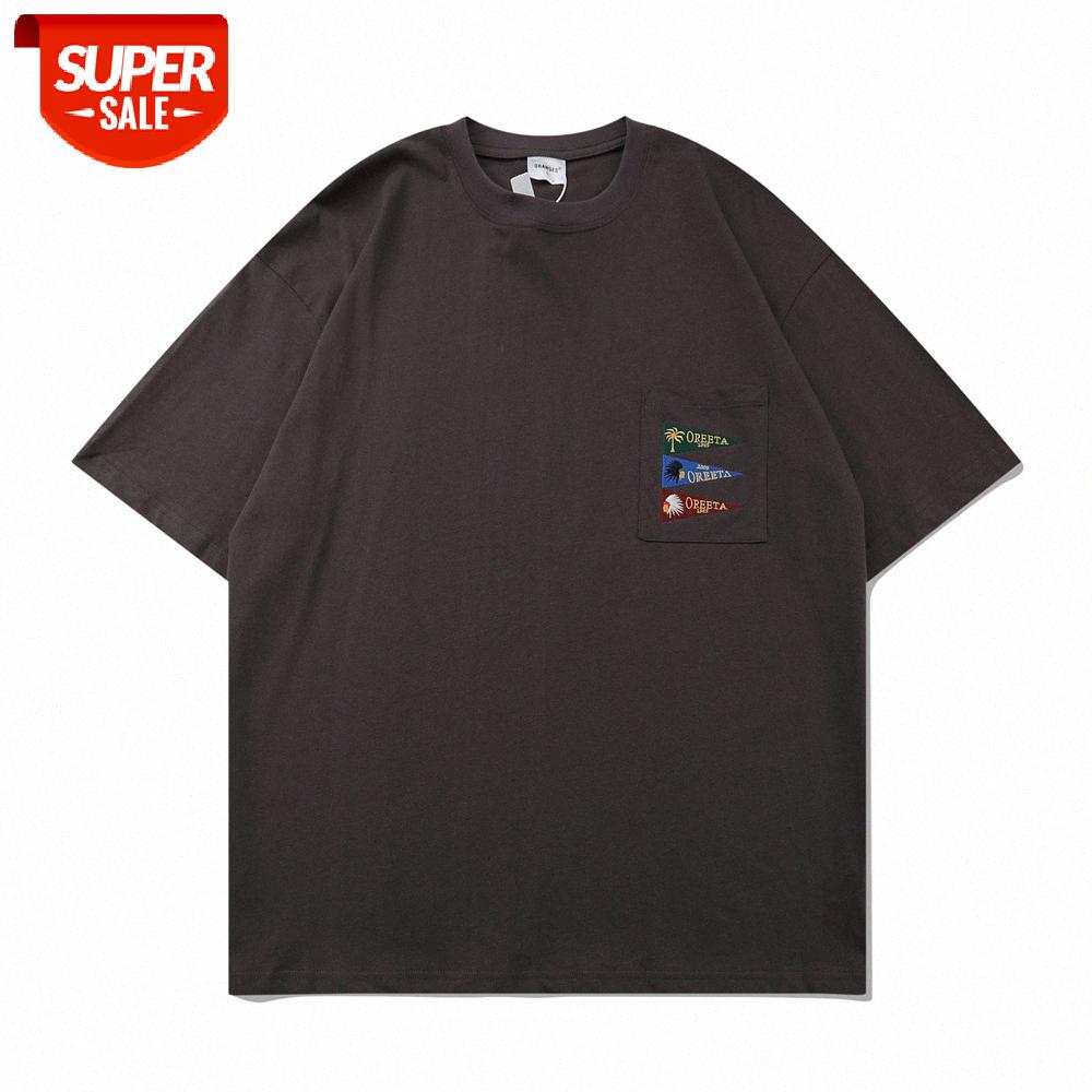 Letter embroidered pocket short-sleeved T-shirt men's street style loose round neck five-point sleeves #Db66, White;black
Letter embroidered pocket short-sleeved T-shirt men's street style loose round neck five-point sleeves #Db66, White;black