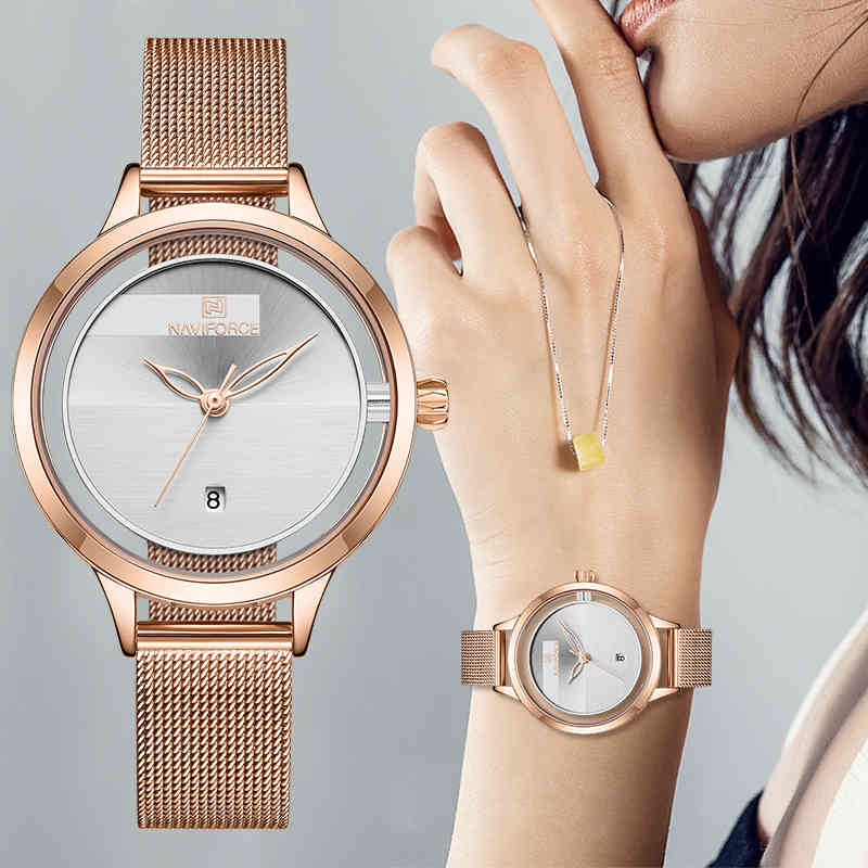 NAVIFORCE Women Watches Luxury Stainless Steel Bracelet Wristwatch Fashion Quartz Watch Girl Clock with Date Relogio Feminino 210517, Silver white
NAVIFORCE Women Watches Luxury Stainless Steel Bracelet Wristwatch Fashion Quartz Watch Girl Clock with Date Relogio Feminino 210517, Silver white