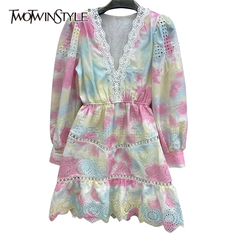 Tie Dye Print Hollow Out Dress For Women V Neck Long Sleeve High Waist Mini Dresses Female Spring Fashion 210520, Aspicture
Tie Dye Print Hollow Out Dress For Women V Neck Long Sleeve High Waist Mini Dresses Female Spring Fashion 210520, Aspicture