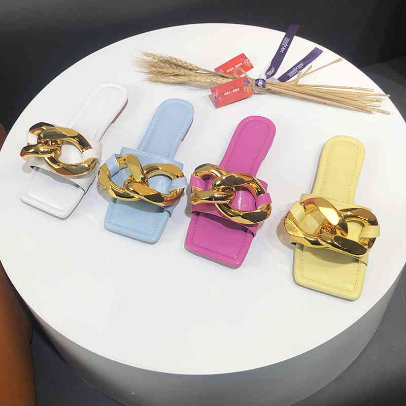 SUOJIALUN 2021Brand Gold Metal Buckle Women Slipper Square Toe Flat Casual Slide Summer Beach Sandal Flip Flop Plus Size -42 K78, Blue
SUOJIALUN 2021Brand Gold Metal Buckle Women Slipper Square Toe Flat Casual Slide Summer Beach Sandal Flip Flop Plus Size -42 K78, Blue