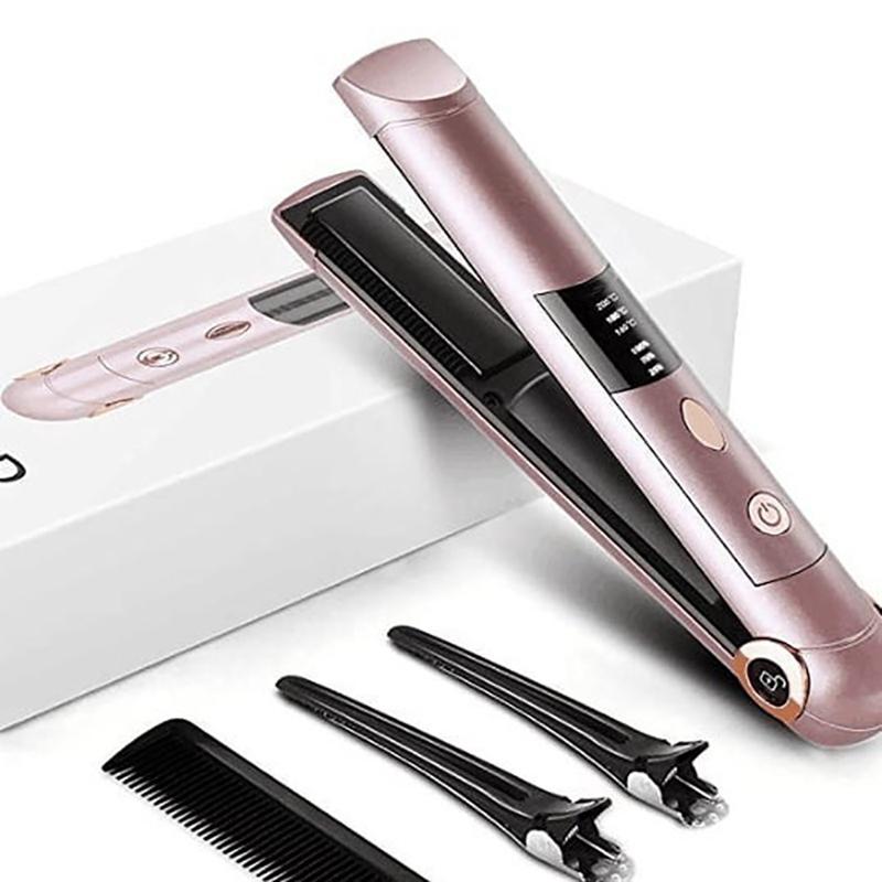 Electric Hair Brushes Portable Wireless Straightener Usb Cordless Lock System Travel Multipurpose Mini Power Bank Iron Straightening#4g