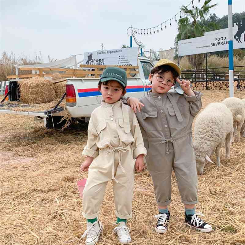 Korean style spring autumn boys girls fashion solid color oversized one-pieces kids long sleeve jumpsuits 1-6Y 210708, Gray
Korean style spring autumn boys girls fashion solid color oversized one-pieces kids long sleeve jumpsuits 1-6Y 210708, Gray