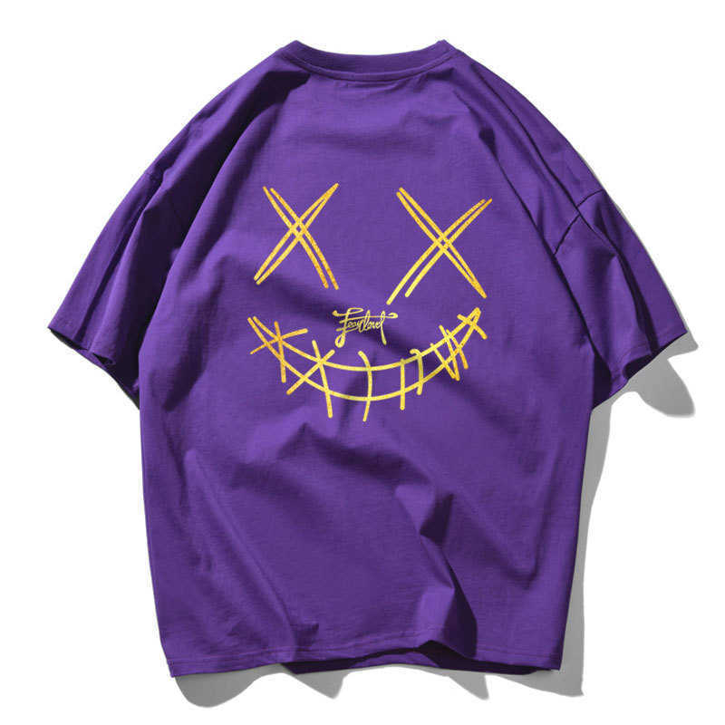 T Shirt Mens Hip Hop Devil Face Tshirt Streetwear Summer Cotton Harajuku T-Shirts Short Sleeve Tops Tees Street Wear 210603