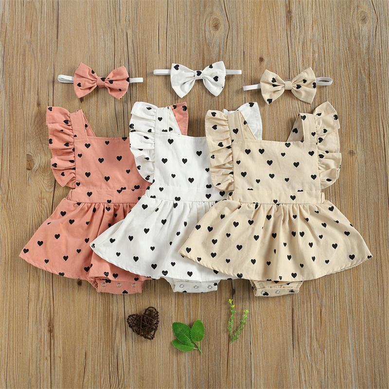 Clothing Sets Born Summer 2 Piece Set Princess Girl Heart Print Ruffles Sleeve Jumpsuits + Headband Cute Outfits For Baby Girls 0-18 Months, White
Clothing Sets Born Summer 2 Piece Set Princess Girl Heart Print Ruffles Sleeve Jumpsuits + Headband Cute Outfits For Baby Girls 0-18 Months, White
