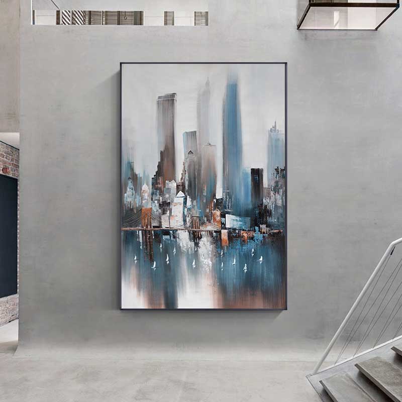 Nordic Poster Abstract City Wall Decorations Oil Painting Home Decor Art Cuadros Print Canvas Painting For Living Room Unframed