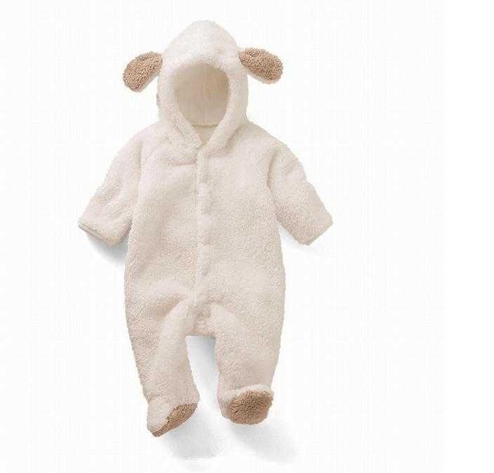 born Baby Romper Autumn Winter Warm Fleece Infant Boy Girls Jumpsuit Pajamas Clothes 211023