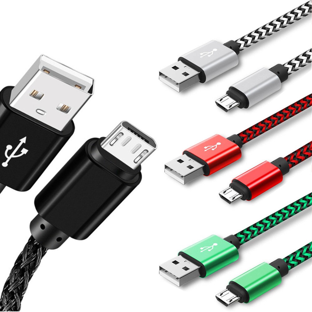 1m/2m /3m Fabric braided charger cables Type C micro v8 usb data cable for samsung s6 s7 edge s8 htc