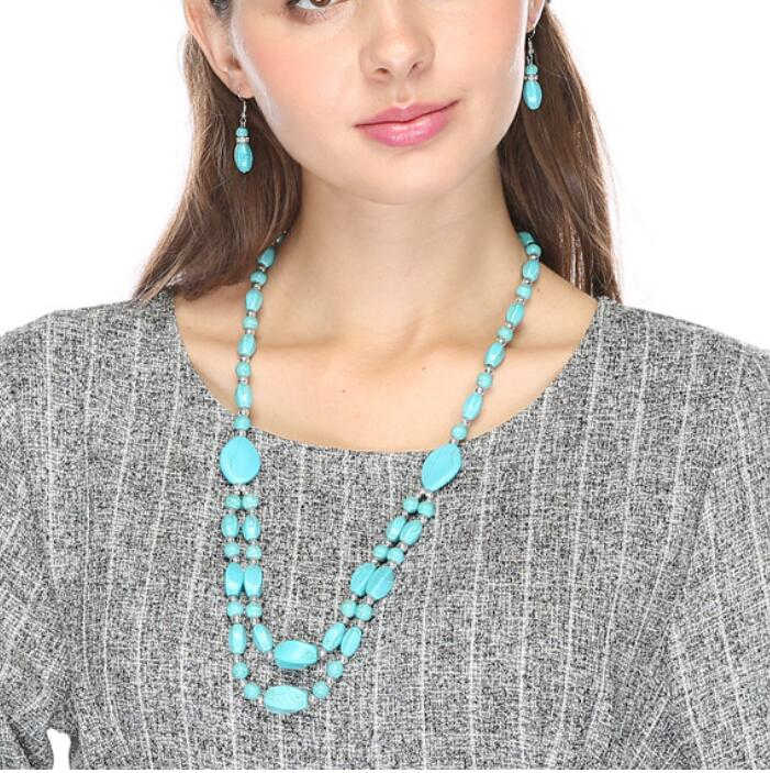 women's Double beads Tibetan silver turquoise Earrings Necklace set DMTQS040 fashion gift national style women DIY jewelry sets, As show
women's Double beads Tibetan silver turquoise Earrings Necklace set DMTQS040 fashion gift national style women DIY jewelry sets, As show