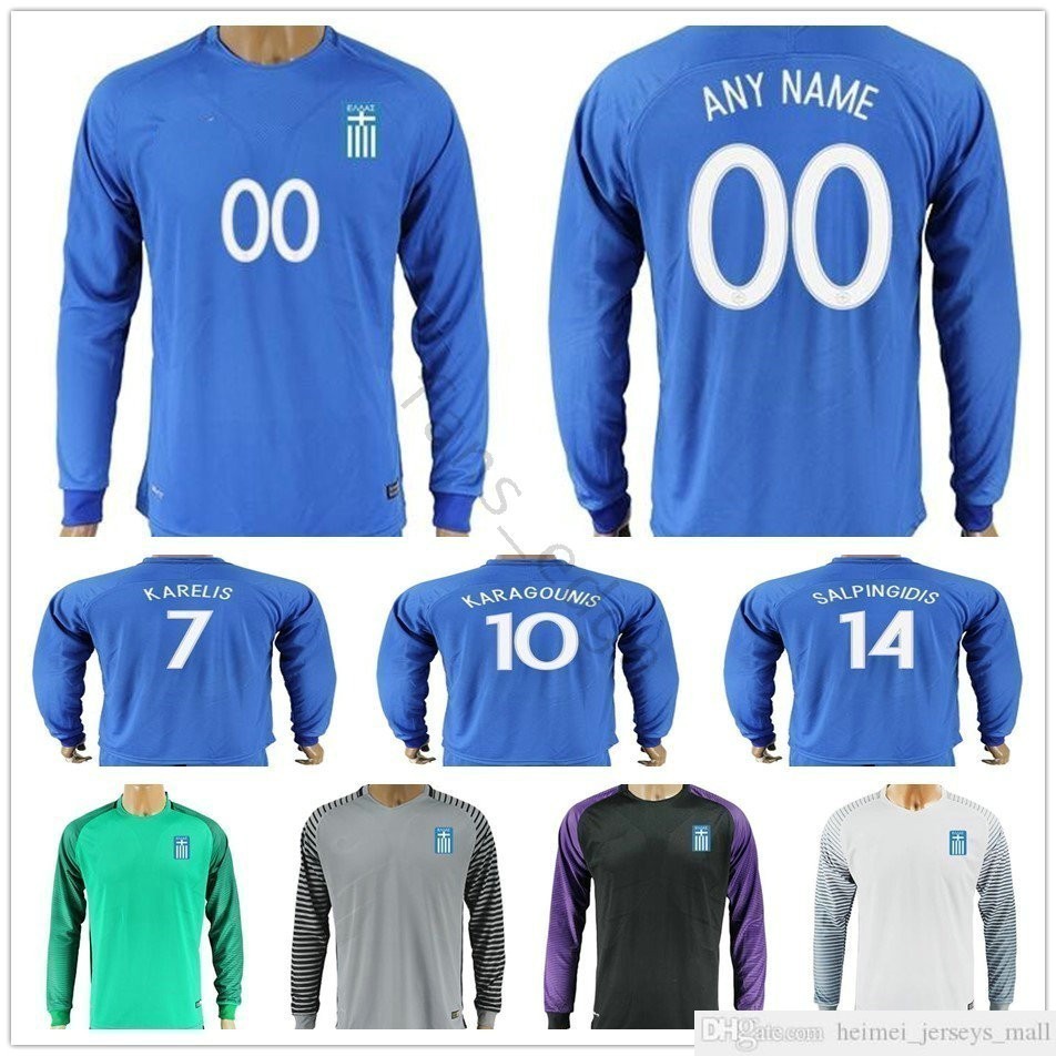 Greece Long Sleeve Football Shirt 7 KARELIS 10 KARAGOUNIS FORTOUNIS SALPINGIDIS DIMITRIOS 19 PAPASTATHOPOULOS Custom Soccer Jerseys, Blue
Greece Long Sleeve Football Shirt 7 KARELIS 10 KARAGOUNIS FORTOUNIS SALPINGIDIS DIMITRIOS 19 PAPASTATHOPOULOS Custom Soccer Jerseys, Blue