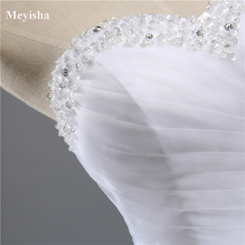 ZJ9084 fashion Beads Crystal White Ivory Wedding Dresses for brides plus size maxi formal sweetheart