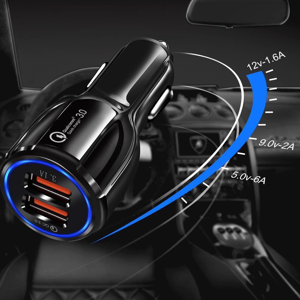 QC 3.0 Car charger Dual Usb Port High Speed Quick Charging Car chargers 3.1A Adapter for 11 12 pro samsung htc android phone
QC 3.0 Car charger Dual Usb Port High Speed Quick Charging Car chargers 3.1A Adapter for 11 12 pro samsung htc android phone
