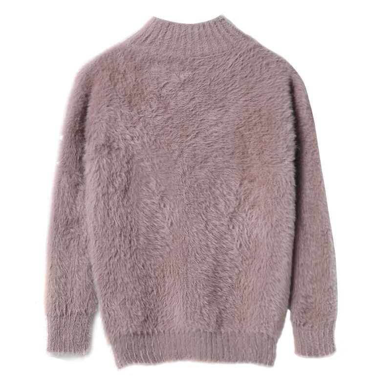 Winter Mink Cashmere Thick Sweater Women Jumper White Pull Femme Loose Pullover Knitted Fluffy, Black
Winter Mink Cashmere Thick Sweater Women Jumper White Pull Femme Loose Pullover Knitted Fluffy, Black
