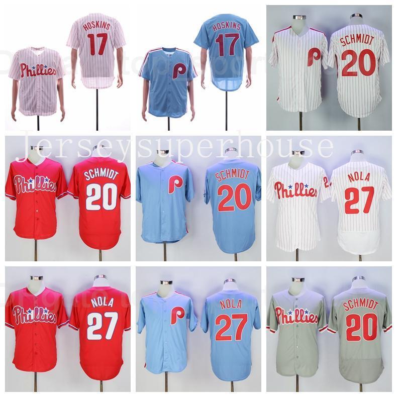 2016 Retror Baseball Vintage 20 Mike Schmidt Jersey 27 Aaron Nola 17 Rhys Hoskins Red White Blue Pinstripe Flexbase Cool Base Cooperstown, Blue;black
2016 Retror Baseball Vintage 20 Mike Schmidt Jersey 27 Aaron Nola 17 Rhys Hoskins Red White Blue Pinstripe Flexbase Cool Base Cooperstown, Blue;black