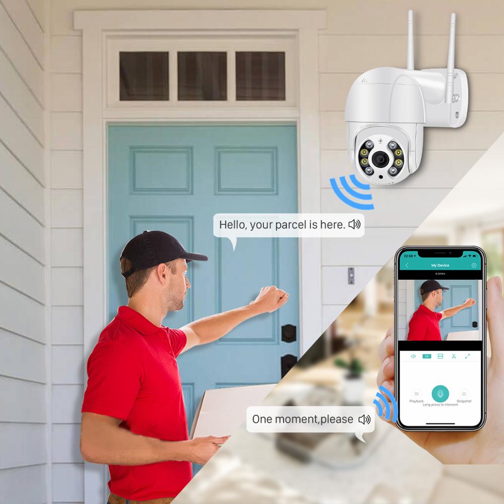 5MP PTZ IP Camera Wifi Outdoor AI Human Detection Audio 1080P Wireless Security CCTV Camera P2P RTSP 4X Digital Zoom Wifi Cam